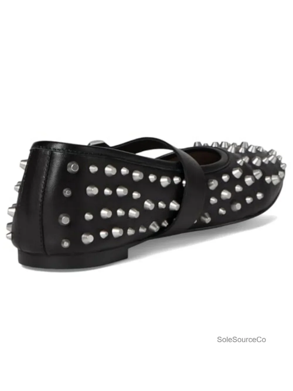Leather Studded Ballet Flat Sneaker Hybrid with Buckle